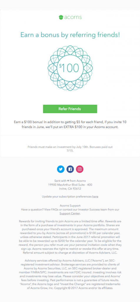 Behavioral Emails - Customer Retention Email Example - Acorns