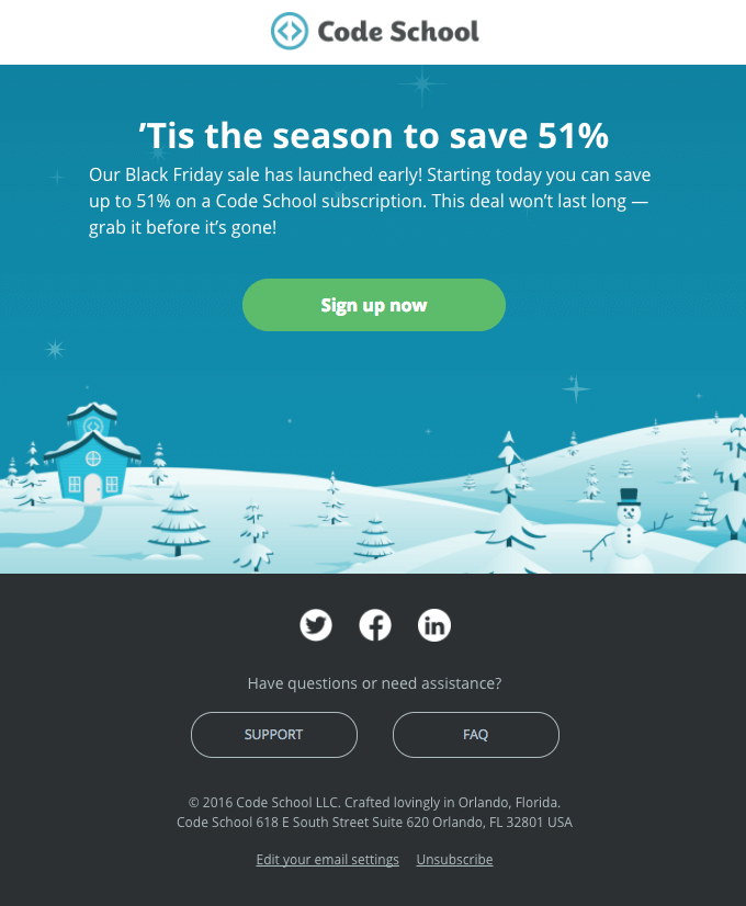Promotional Emails - Sales Email Example - Code School