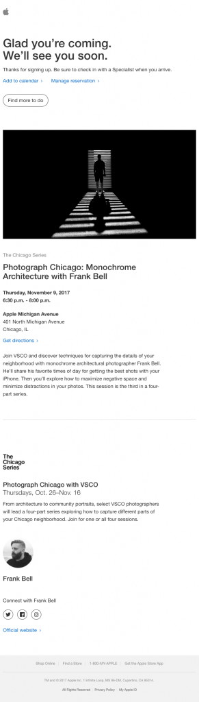 Promotional Emails - Event Email Example - Apple