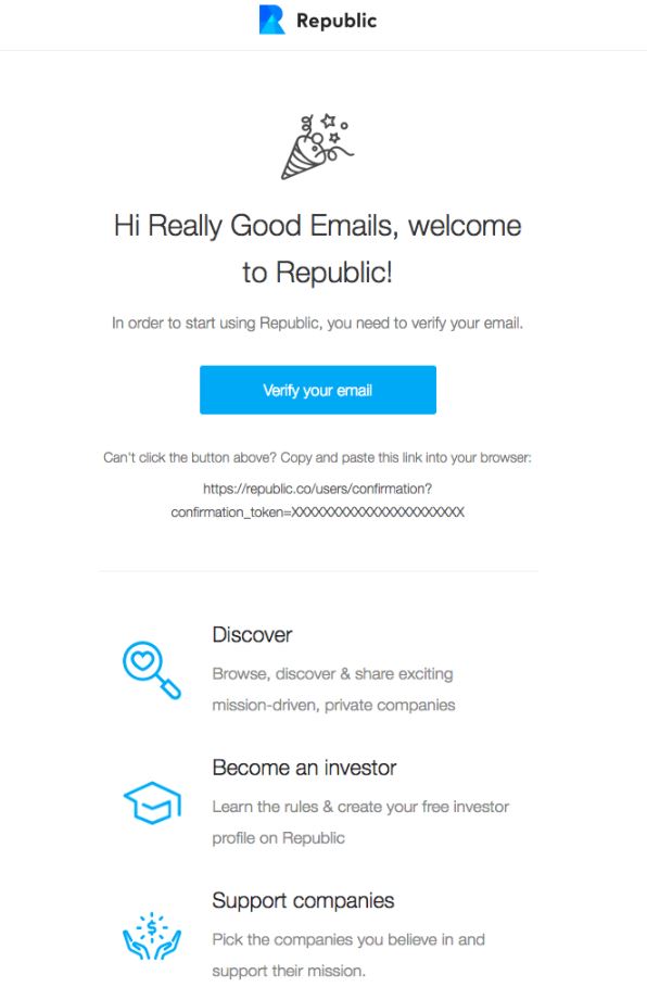 Transactional Emails - Opt-In Email Example - Republic