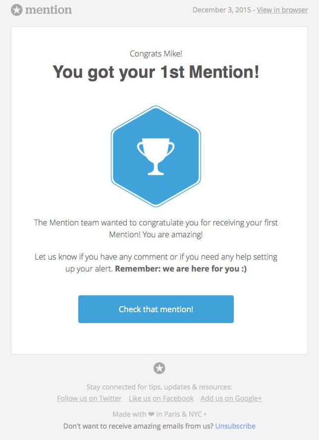 Transactional Emails - Notification & Alert Email Example - Mention