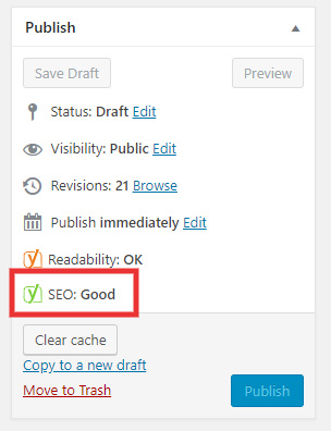 Good SEO rating - Yoast SEO Best Practices