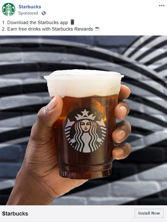 Facebook Ad Starbucks - Food & Beverage Facebook Ads Examples