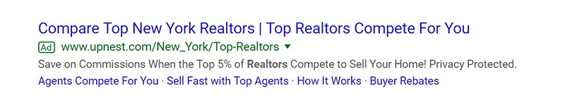 New York Realtors Google Ad Example - Chainlink Relationship Marketing