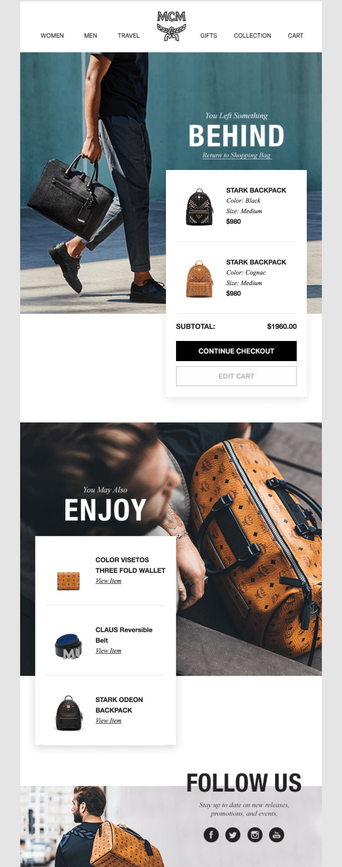 Behavioral Emails - Abandoned Cart Email Example - MCM