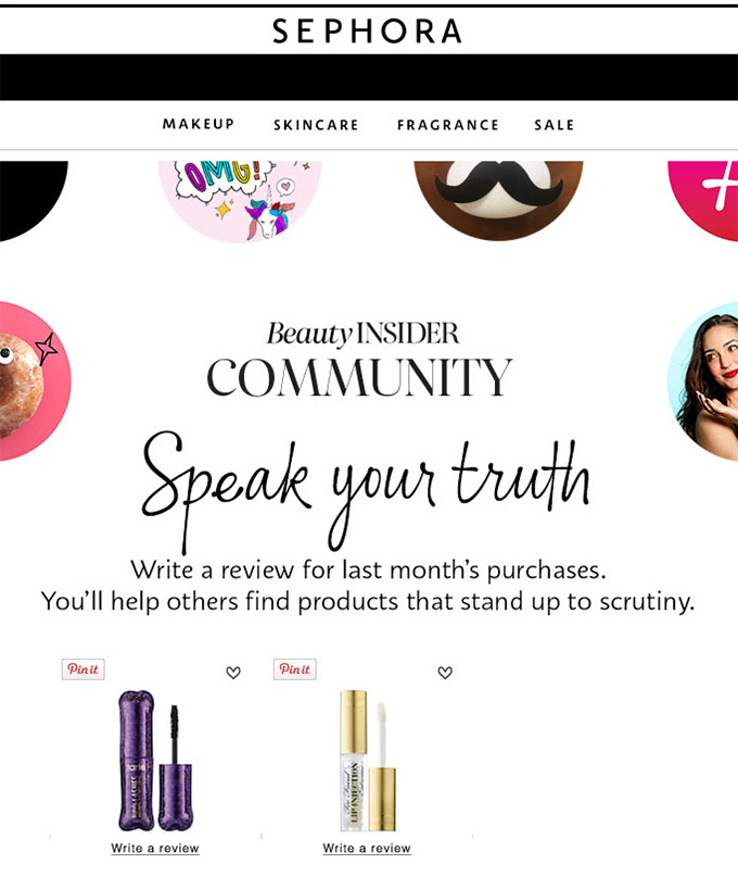 Behavioral Emails - Review Request Email Example - Sephora