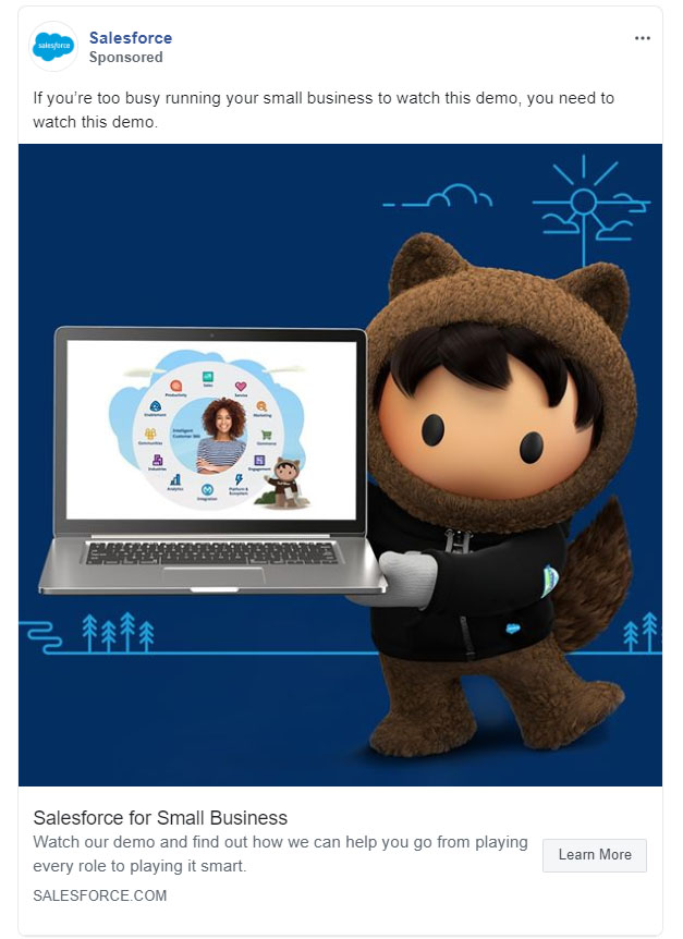 Software Companies Facebook Ad Example - Salesforce