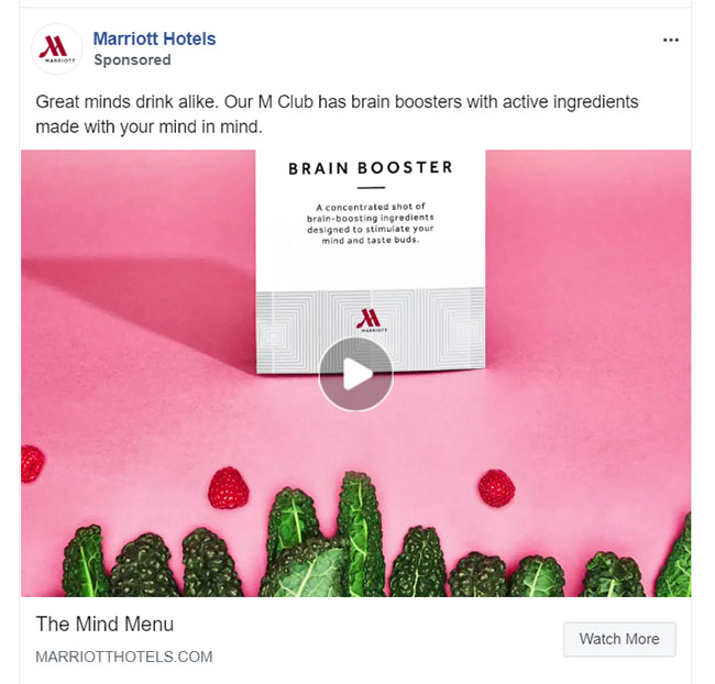 Facebook Ads - Travel and Hospitality Ad Example - Marriott