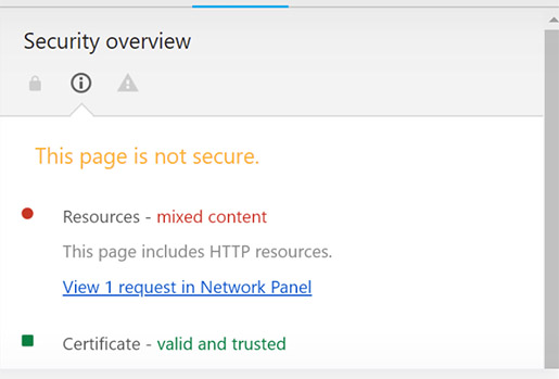 Mixed Content Security Threat Warning Chrome - Chainlink Marketing