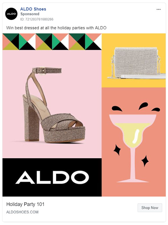 Apparel Company Facebook Ad Example - Aldo