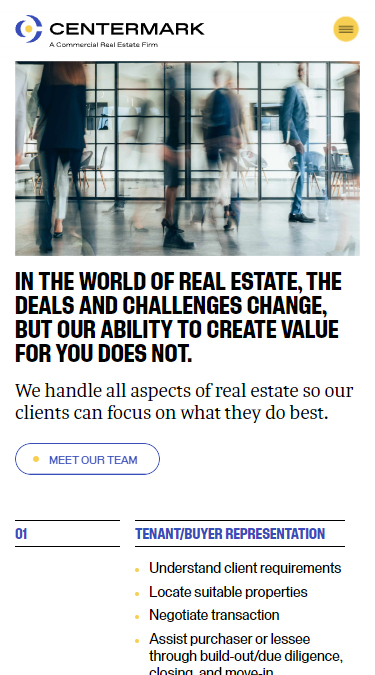 Unique Mobile Experience | Centermark Commercial Real Estate Project