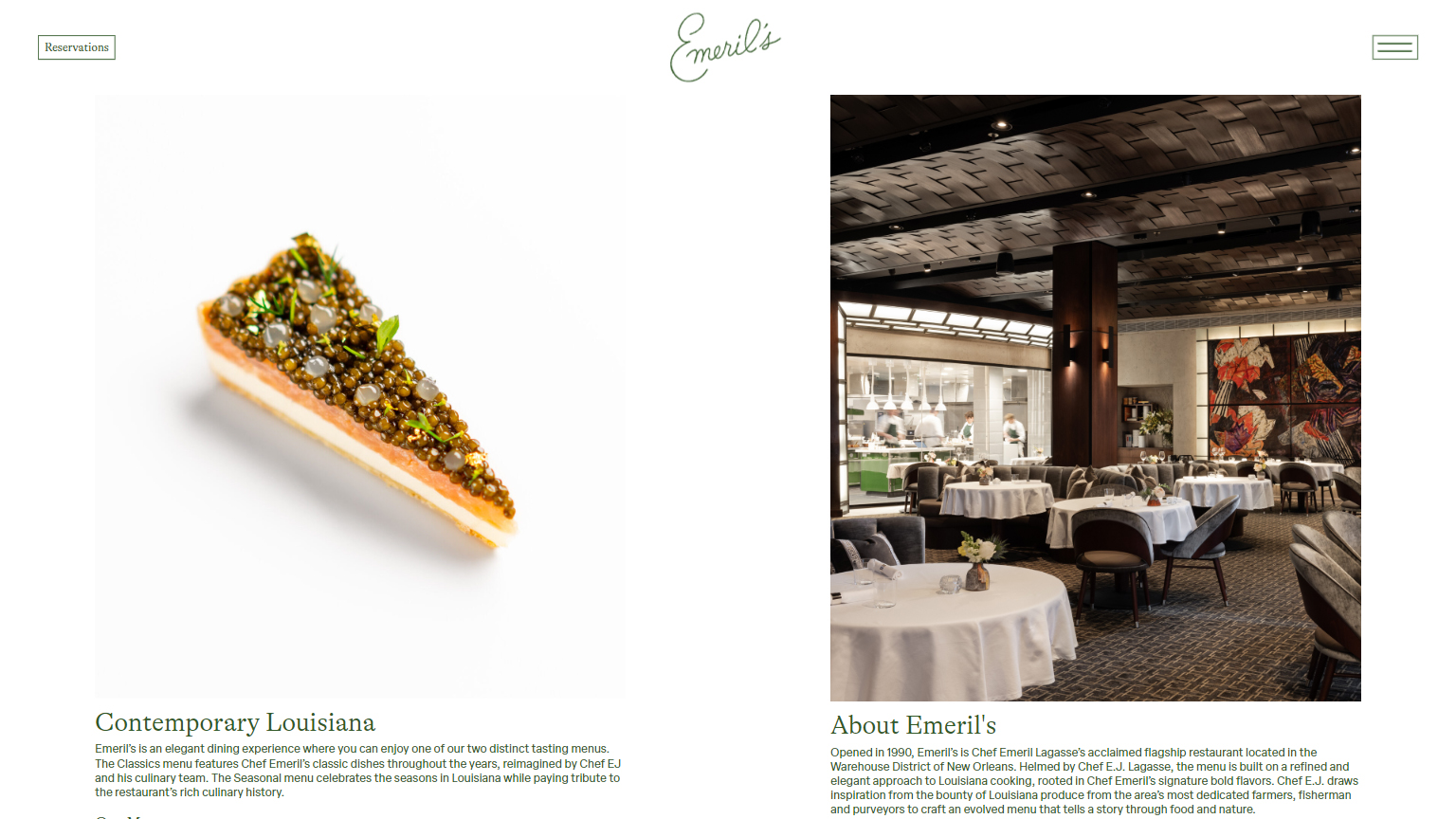 Scalable Restaurant Content | Emeril’s in New Orleans Project