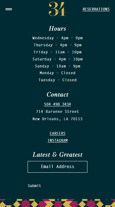 Dynamic Reservation Integration | 34 Restaurant & Bar Project