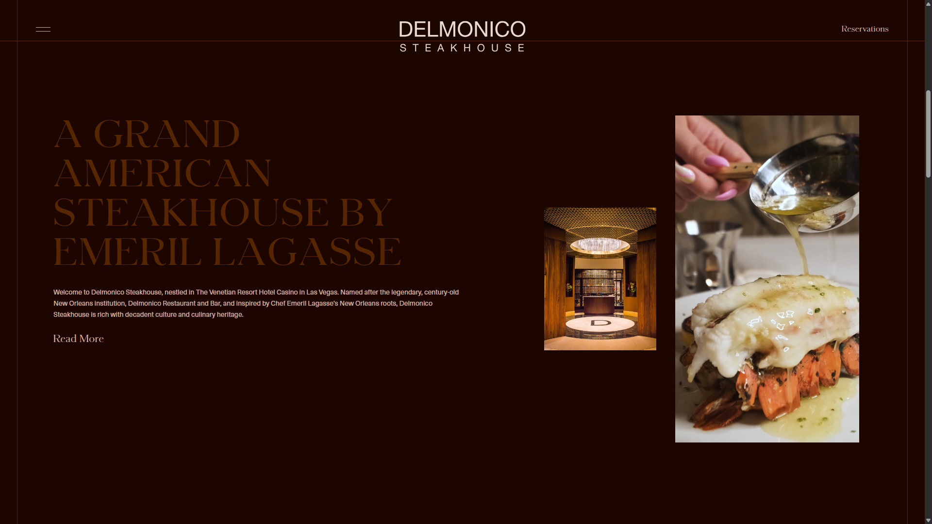 Scalable Restaurant Content | Delmonico Steakhouse in Las Vegas Project