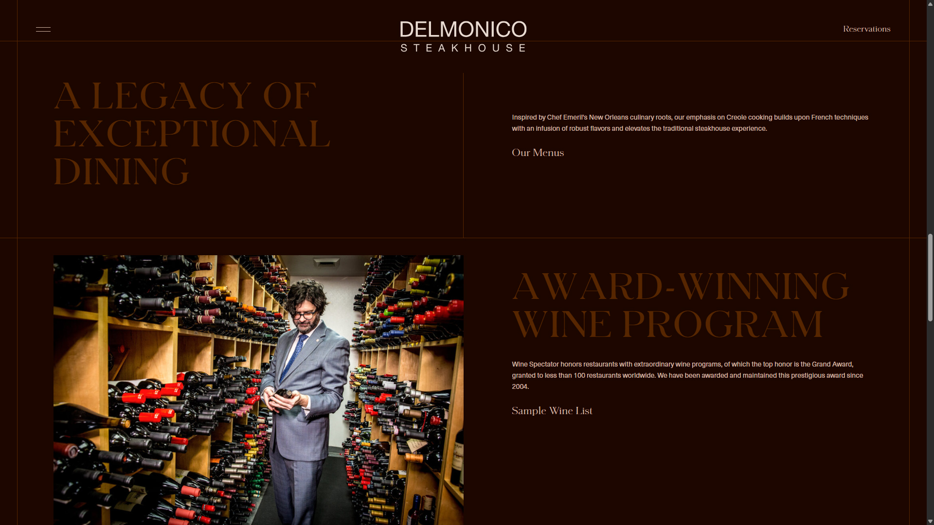 Scalable Restaurant Content | Delmonico Steakhouse in Las Vegas Project