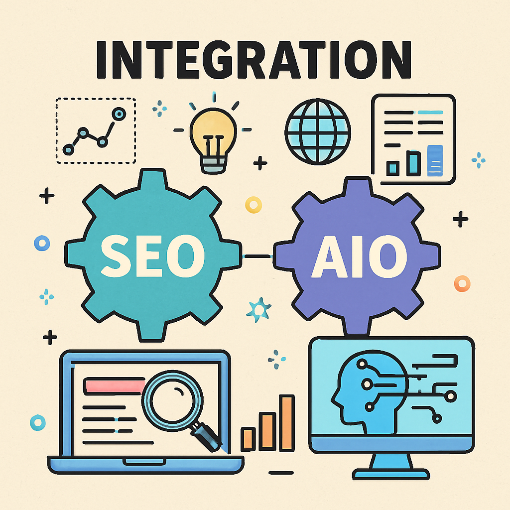 Illustration of SEO and AIO integration