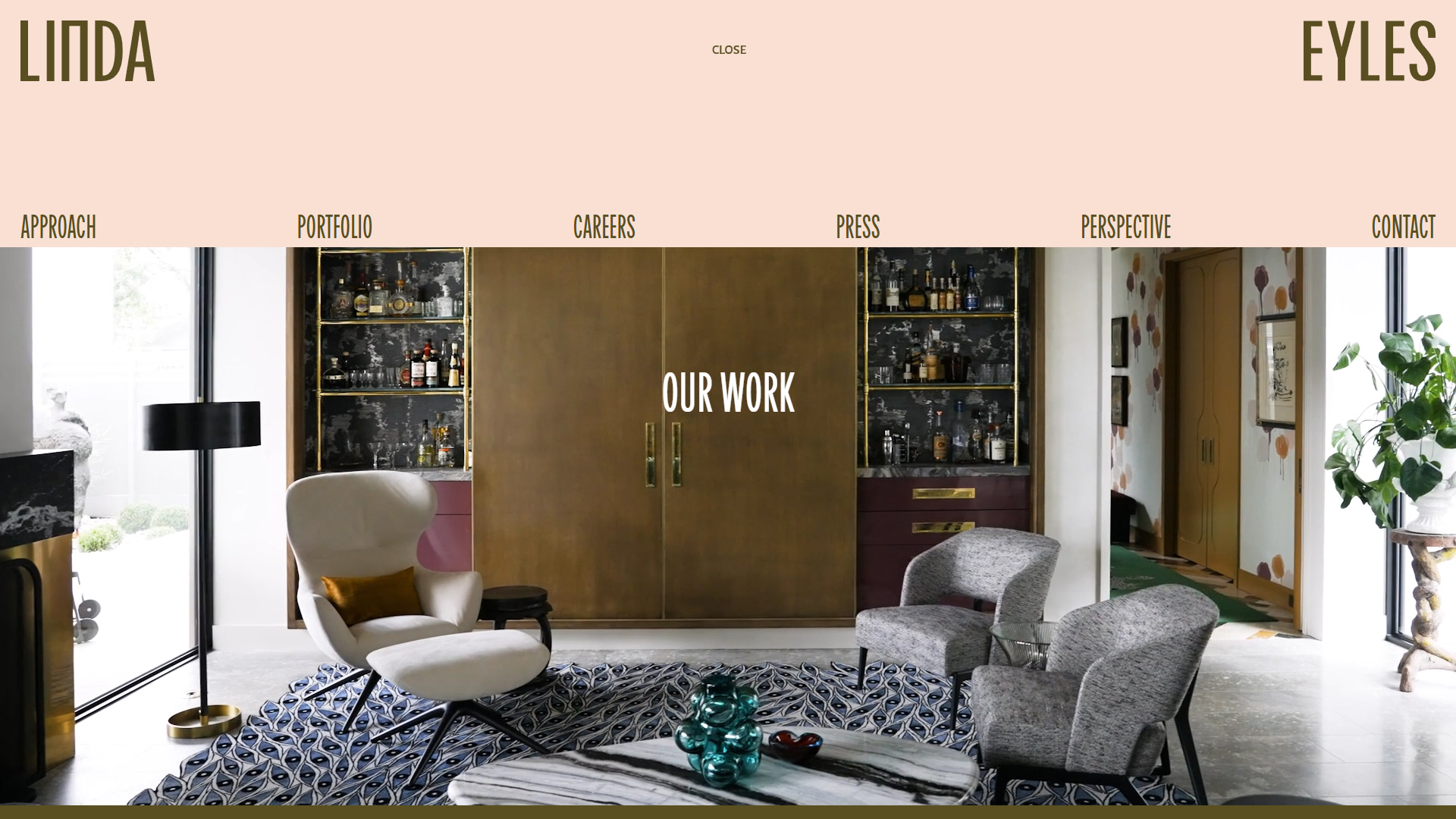 Interior Designer Homepage with Vimeo Video Integration | Linda Eyles Design Project