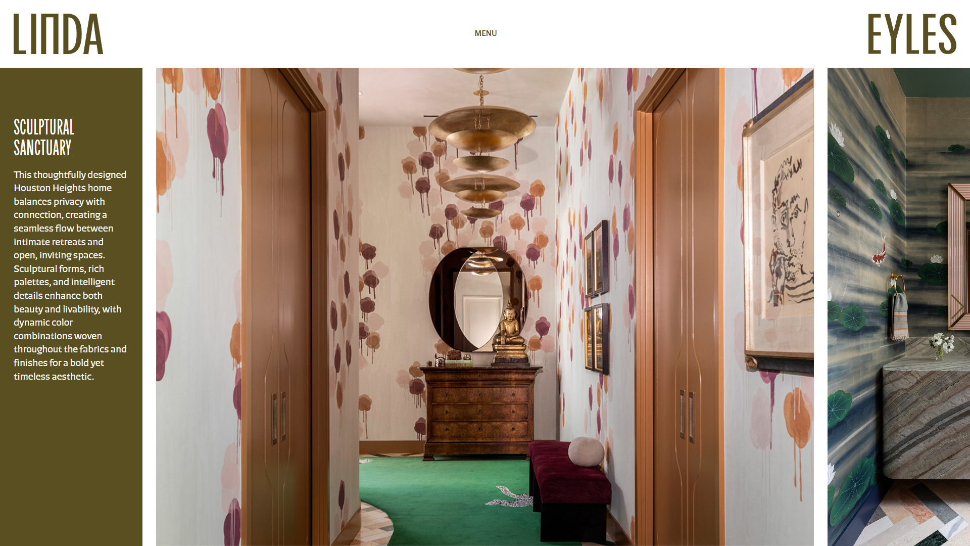 Custom Interior Design Portfolio Post Type | Linda Eyles Design Project