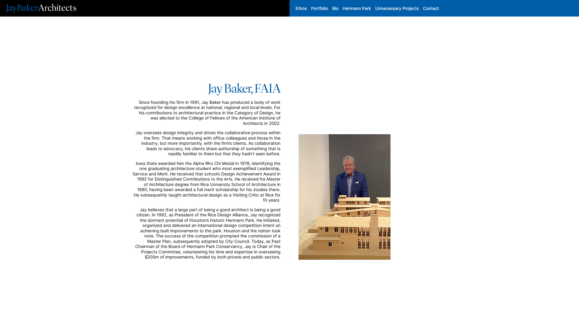 Brand Philosophy & Principal Bio Pages | Jay Baker Architects Project