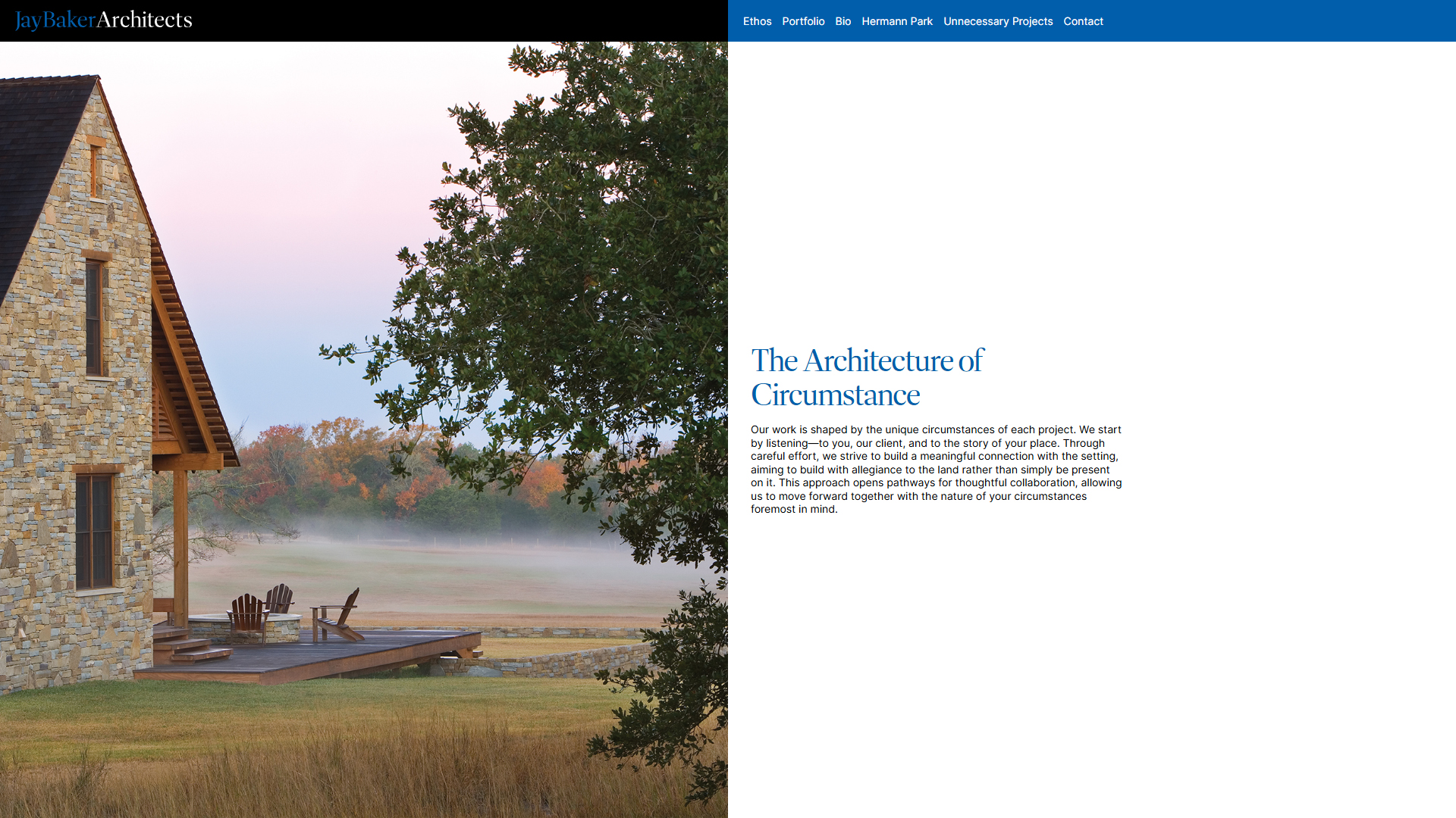 Brand Philosophy & Principal Bio Pages | Jay Baker Architects Project