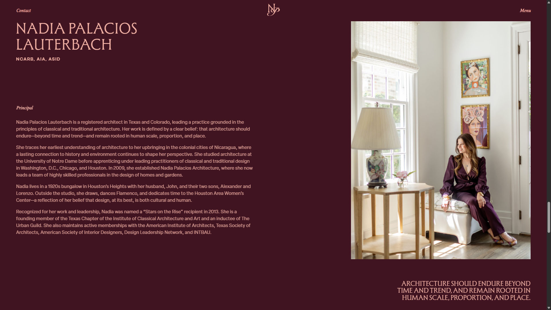 Custom Theme Build: Typography, Motion and Performance | Nadia Palacios Architecture Project