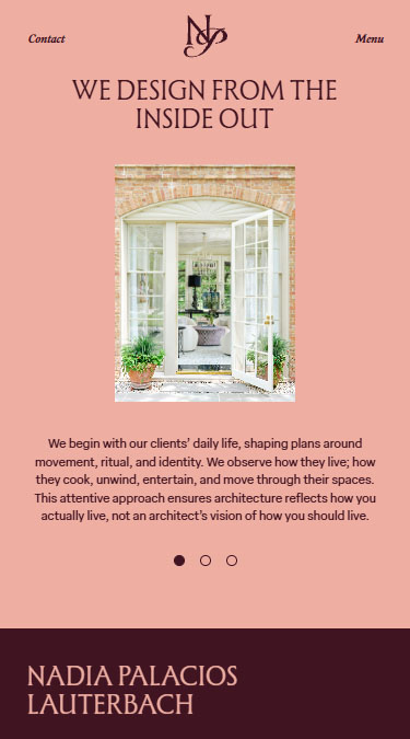 Custom Theme Build: Typography, Motion and Performance | Nadia Palacios Architecture Project